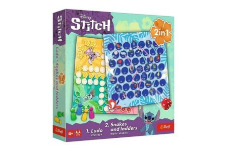 Soubor her 2v1 Člověče, nezlob se, Hadi a žebříky Lilo &amp; Stitch v krabici 24x24x5,5cm