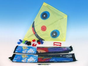 Drak létající nylon s obrázky 4dr. 60x70cm