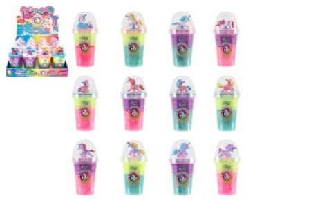 Sliz - hmota Slimy 155g s jednorožcem 14x7cm 4 barvy v kelímku