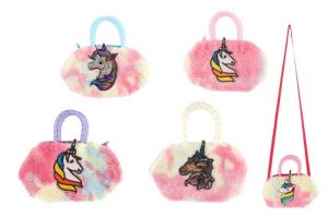 Peněženka/Kabelka jednorožec látková/plyš 6 barev 18x20x2cm