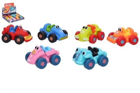 Auto/Formule závodní pro nejmenší měkký plast 8cm na volný chod 6 barev 18m+