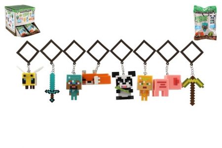 Přívěsek na klíče Minecraft postavička plast mix druhů v sáčku