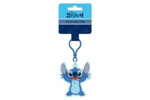 Přívěsek na klíče/Klíčenka Lilo a Stitch plast 11cm na baterie se světlem na kartě