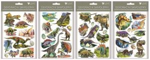 Samolepky s glitry a 3D efektem Dinosauři 13 x 19 cm