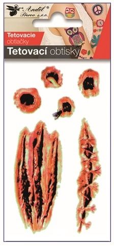 Tetovací obtisky Jizvy 10,5 x 6 cm