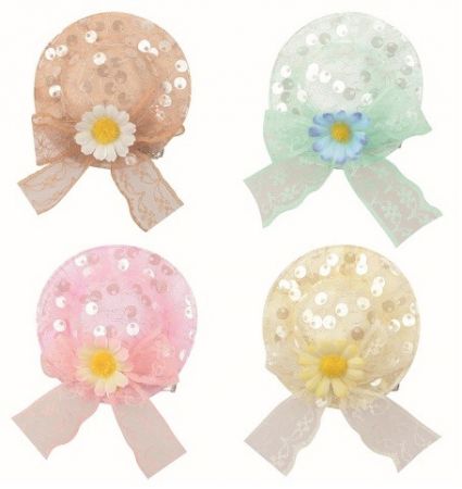 Dekorační Kloboučky 6 x 2 x 6 cm na klipu, 4 ks