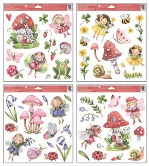 Okenní fólie s glitry Víly 30 x 33,5 cm