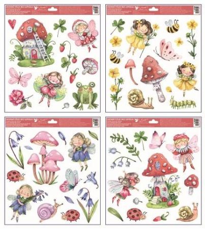 Okenní fólie s glitry Víly 30 x 33,5 cm