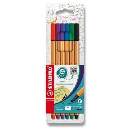 Liner STABILO point 88 - sada 6 barev