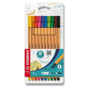 Liner STABILO point 88 - sada 10 barev