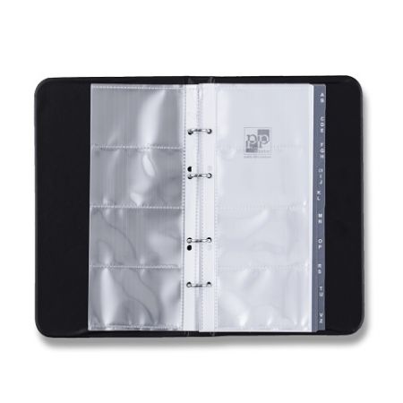 4kroužkový vizitkář Xepter - černý - na 80 ks