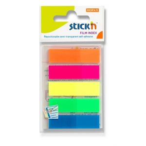 Samolepicí proužky Hopax Stick’n Clearnote - 45 x 12 mm, 5 × 25 listů