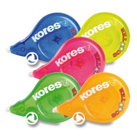 Korekční strojek Kores Scooter - 4,2 mm x 8 m, mix barev