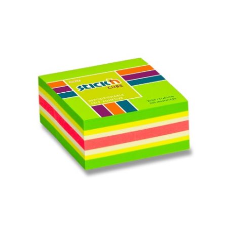 Samolepicí bloček Hopax Stick’n Notes Neon 51 × 51 mm, 250 listů, různé barvy - zelený