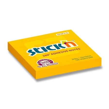 Samolepicí bloček Hopax Stick’n Notes 360 76 x 76 mm, 100 listů - oranžový