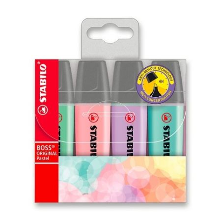 Zvýrazňovač STABILO BOSS Original Pastel - sada 4 barev