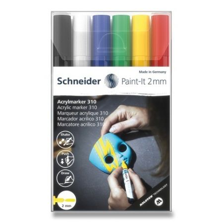 Akrylový popisovač Schneider Paint-It 310 - souprava V1, 6 barev