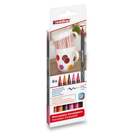 Popisovač Edding Porzellan 4200 - červené odstíny, 6 ks