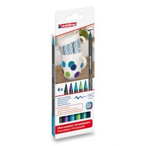 Popisovač Edding Porzellan 4200 - modré odstíny, 6 ks