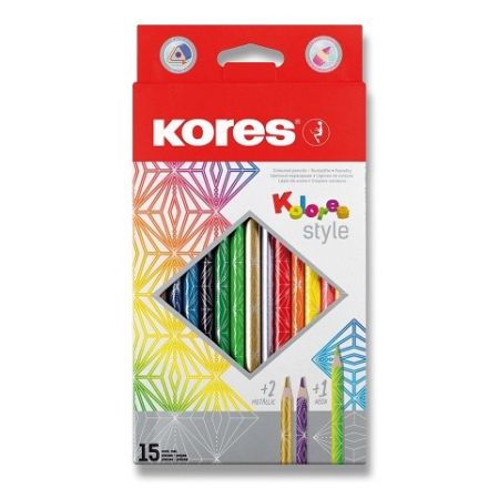 Pastelky Kores Kolores Style - 15 barev