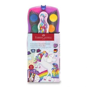Vodové barvy Faber-Castell Connector Unicorn - 13 ks, průměr 30 mm