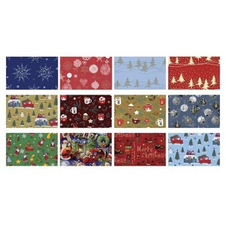 Dárkový balicí papír Sadoch Atmosfera di Natale - 2 x 0,7 m, mix motivů