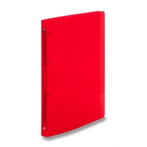 4kroužkový pořadač Transparent, A5, 25 mm - červený