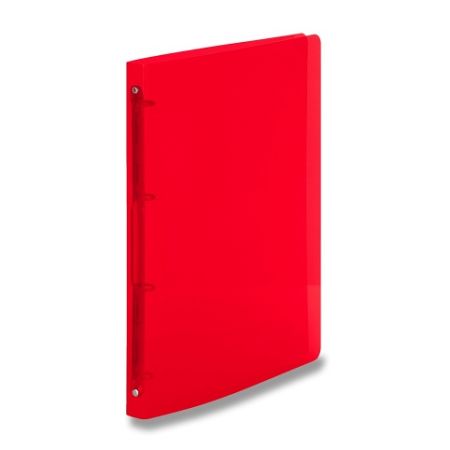 4kroužkový pořadač Transparent, A5, 25 mm - červený