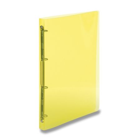 4kroužkový pořadač Transparent, A5, 25 mm - žlutý