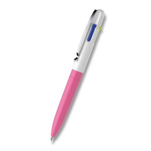 Kuličkové pero Schneider Take 4 Neon - neonově růžová/bílá