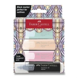 Zvýrazňovače Faber-Castell Glassy Pastel - 4 barvy