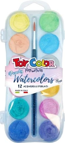 Barvy vodové 30mm Toy Color perleťové 12ks