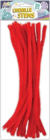 Drát plyšový CPT 660004 300mm 20ks červený