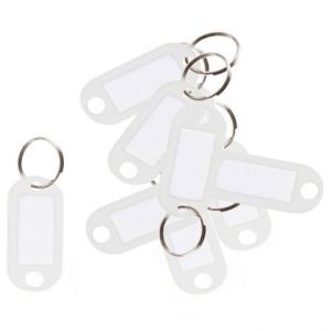 Jmenovka na klíče 10ks bílá 009023