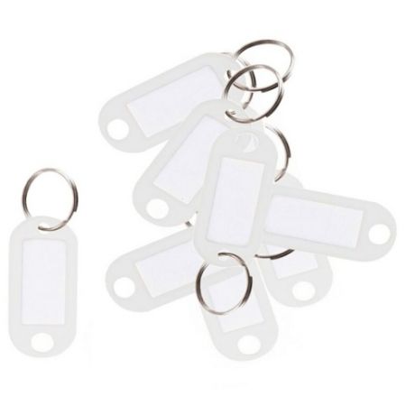 Jmenovka na klíče 10ks bílá 009023