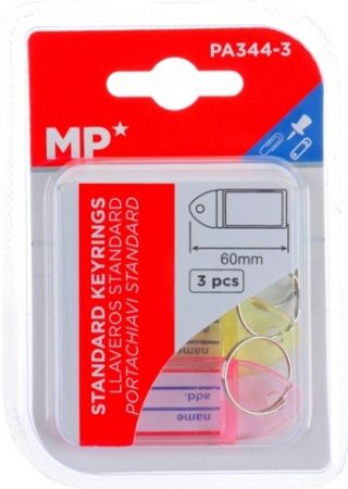 Jmenovka na klíče 3ks bar.mix PA344-3 blistr