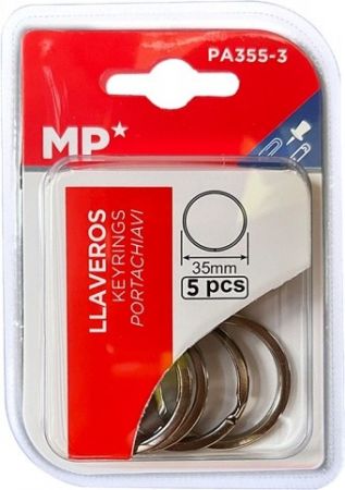 Kroužek kov na klíče 5ks PA355-3 blistr