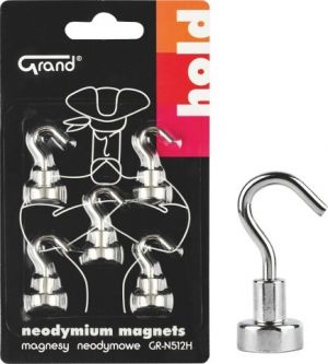 Magnet neodymový 12mm s háčkem GR-N512H 5ks 130-1966