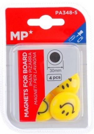 Magnet v plastu kulatý 30mm 4ks Smajlík PA348-5 blistr
