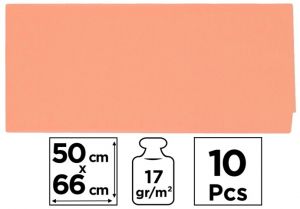 Papír hedvábný 50x66 10ks lososový PN221-05