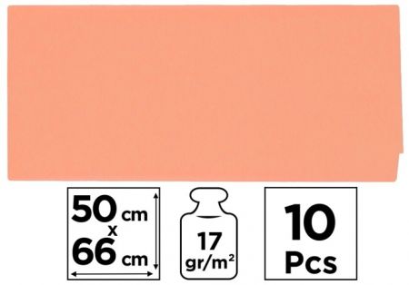 Papír hedvábný 50x66 10ks lososový PN221-05