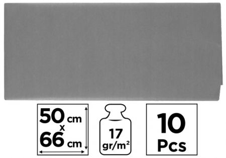 Papír hedvábný 50x66 10ks šedý PN221-20