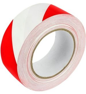 Páska výstražná lepící červeno bílá 48 x 50 PVC 130-1961
