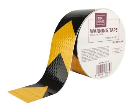 Páska výstražná lepící žluto černá šipka 50 x 5 111178