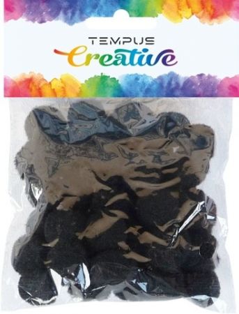 Pom poms 20mm černý 50ks