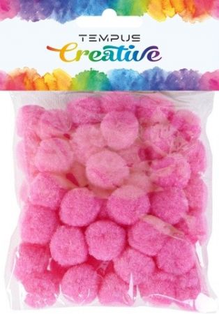 Pom poms 20mm růžový 50ks
