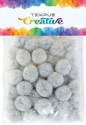 Pom poms 20mm šedý 50ks