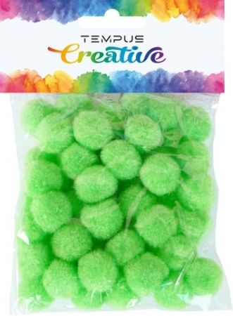 Pom poms 20mm zelený světlý 50ks