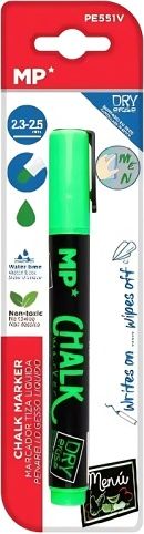 Značkovač křídový zelený MP kul.hrot PE551V blistr