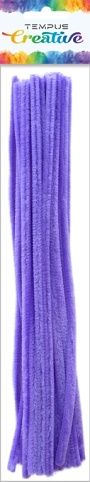 Drát plyšový 30cm fialový 20ks